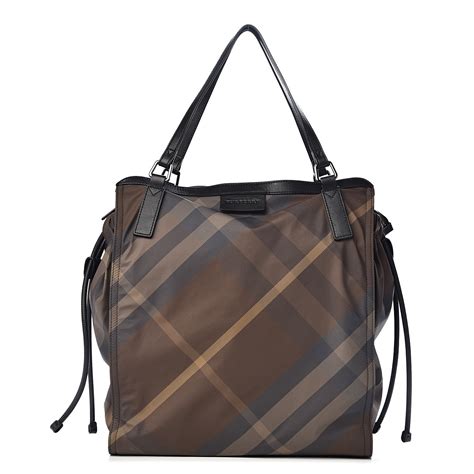 BURBERRY Nylon Check Small Buckleigh Packable Tote